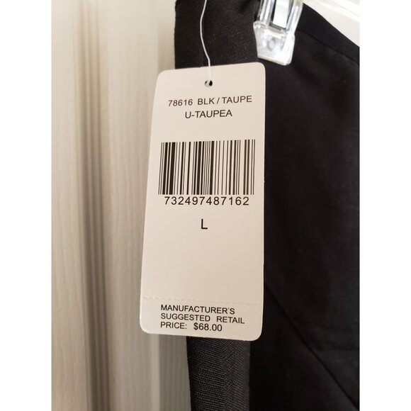 Rafael black and taupe linen blend skirt, size L - Picture 4 of 5